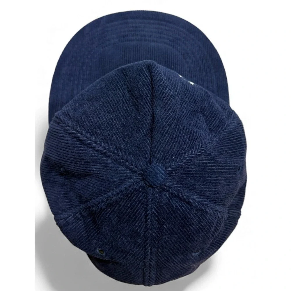 Vintage Oregon Rope Hat Adult Navy Blue Adjustable Script Strap Back‎ Corduroy